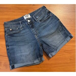 Denizen from Levi's Women's Mid Rise Denim Shorts Medium Wash Cuffed Hem Size 4